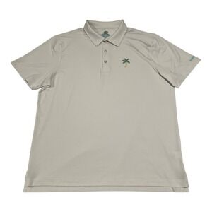 Chubbies Men's Polo Shirt‎ Size XL Solid White Short Sleeve Palm Tree